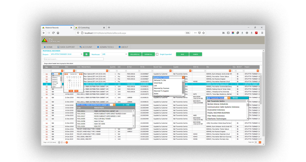 Project Controller Web App | Material Management